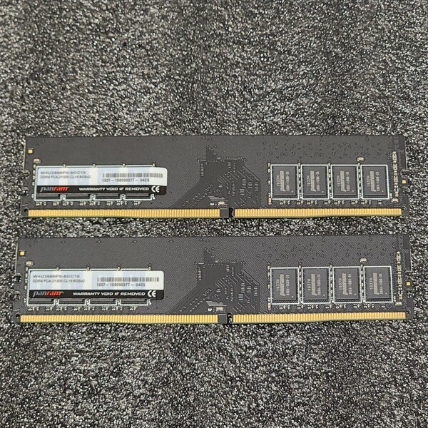 PANRAM DDR4-2666MHz 16GB (8GB×2枚キット) W4U2666PS-8GC19 動作確認済み デスクトップ用 PCメモリ