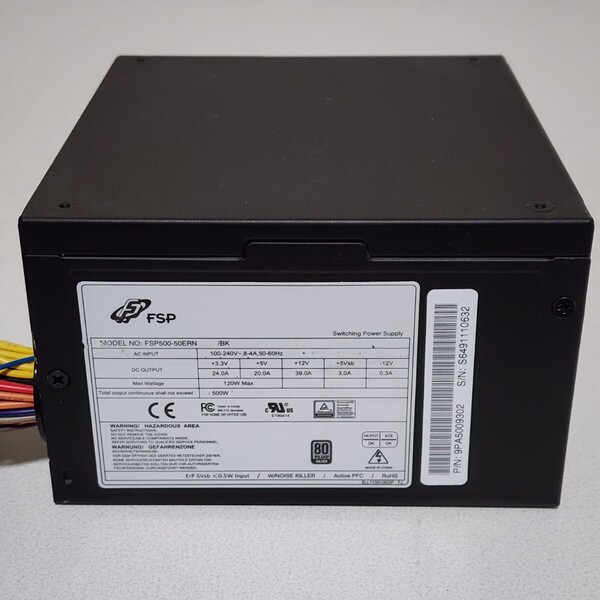 FSP GROUP FSP500-50ERN 500W 80PLUS SILVER認証 ATX電源ユニット 動作確認済み PCパーツ (2)