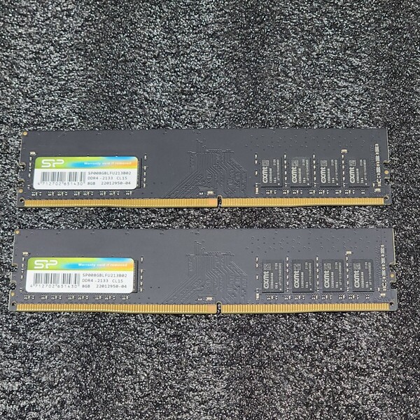 SiliconPower DDR4-2133MHz 16GB (8GB×2枚キット) SP008GBLFU213B02 動作確認済み デスクトップ用 PCメモリ