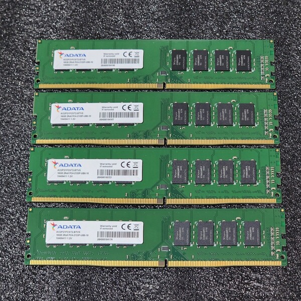 ADATA DDR4-2133MHz 64GB (16GB×4枚キット) AO2P21FCST2-BTVS 動作確認済み デスクトップ用 PCメモリ
