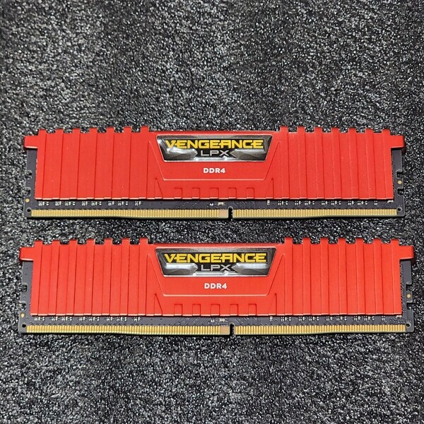 CORSAIR VENGEANCE LPX DDR4-2666MHz 16GB (8GB×2枚キット) CMK16GX4M2A2666C16R 動作確認済み デスクトップ用 PCメモリ