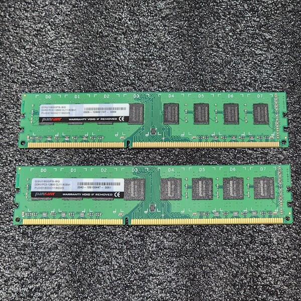 PANRAM DDR3-1600MHz 16GB (8GB×2枚キット) PUD31600C118G2VS 動作確認済み デスクトップ用 PCメモリ (2)
