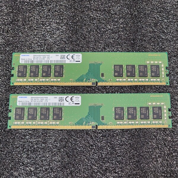 SAMSUNG DDR4-2666MHz 16GB (8GB×2枚キット) M378A1K43CB2-CTD 動作確認済み デスクトップ用 PCメモリ
