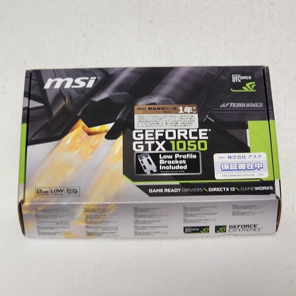 MSI GEFORCE GTX1050 2GT LP ロープロファイル対応 補助電源不要 動作確認済み PCパーツ グラフィックカード PCIExpress