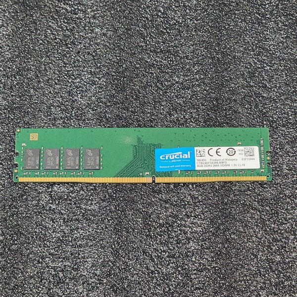 CRUCIAL DDR4-2666MHz 8GB (8GB×1枚キット) CT8G4DFS8266.M8FD 動作確認済み デスクトップ用 PCメモリ