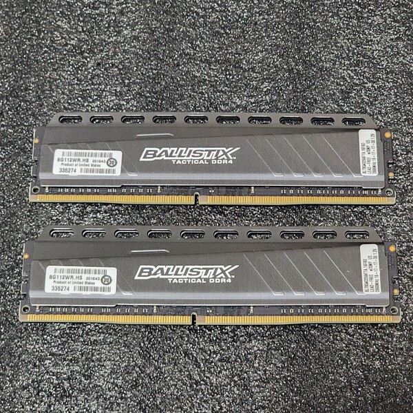 CRUCIAL BALLISTIX TACTICAL DDR4-2666MHz 16GB (8GB×2枚キット) BLT8G4D26AFTA.16FBD 動作確認済み デスクトップ用 PCメモリ