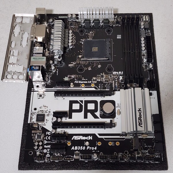 ASRock AB350 Pro4 IOパネル付属 Socket AM4 ATXマザーボード RYZEN1000シリーズ対応 Bios 動作確認済 PCパーツ