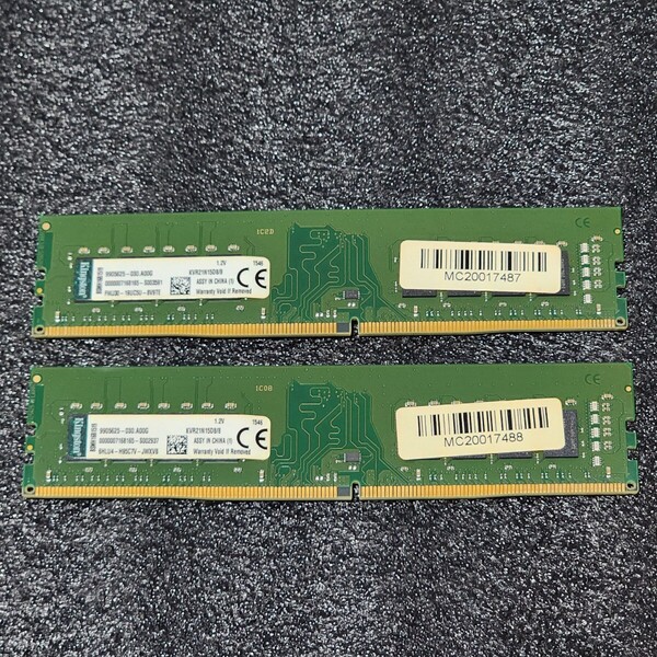 Kingston DDR4-2133MHz 16GB (8GB×2枚キット) KVR21N15D8/8 動作確認済み デスクトップ用 PCメモリ