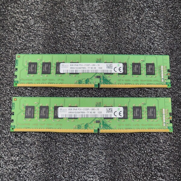 SK HYNIX DDR4-2133MHz 16GB (8GB×2枚キット) HMA41GU6AFR8N-TF 動作確認済み デスクトップ用 PCメモリ