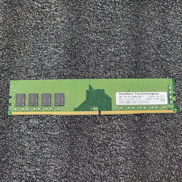SanMax DDR4-2666MHz 8GB (8GB×1枚キット) SMD4-U8G48ME-26VR 動作確認済み デスクトップ用 PCメモリ