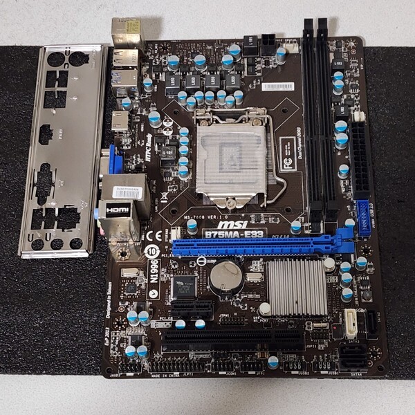 MSI B75MA-E33 IOパネル付属 LGA1155 MicroATXマザーボード 第2・3世代CPU対応 Bios 動作確認済 PCパーツ