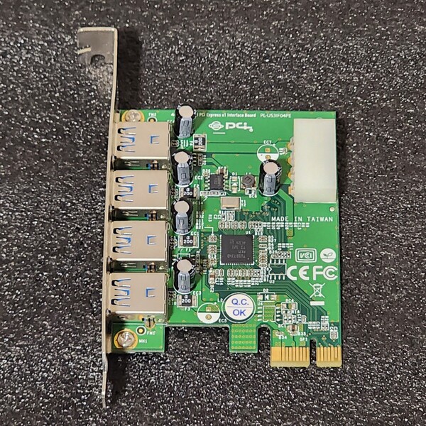 PLANEX PL-US3IF04PE 4ポートUSB3.0増設ボード 動作確認済み PCIExpress×1 USB3.0増設カード PCパーツ