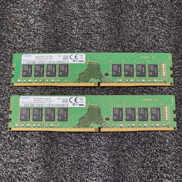 SAMSUNG DDR4-2666MHz 32GB (16GB×2枚キット) M378A2K43CB1-CTD 動作確認済み デスクトップ用 PCメモリ