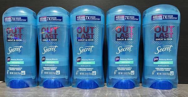 数量限定【送料無料匿名】 73g 5本セット Secret Outlast Sweat&Odor Unscented シークレットアウトラスト 無香料