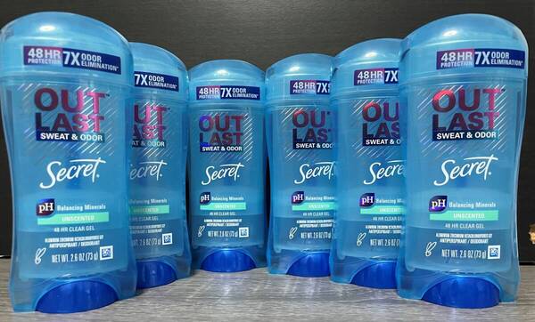 数量限定【送料無料匿名】 73g 6本セット Secret Outlast Sweat&Odor Unscented シークレットアウトラスト 無香料