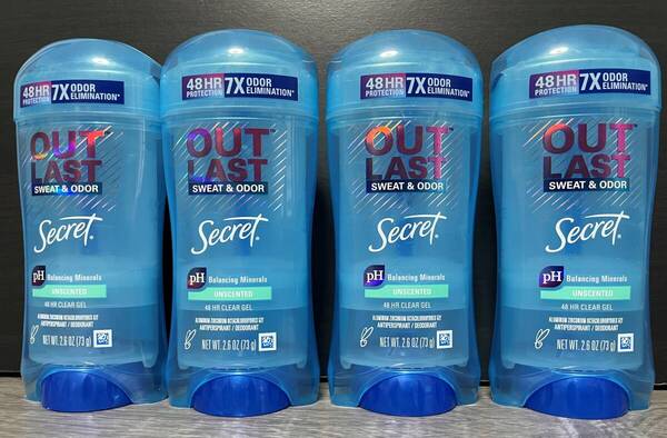 数量限定【送料無料匿名】 73g 4本セット Secret Outlast Sweat&Odor Unscented シークレットアウトラスト 無香料
