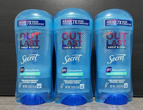 数量限定【送料無料匿名】 73g 3本セット Secret Outlast Sweat&Odor Unscented シークレットアウトラスト 無香料