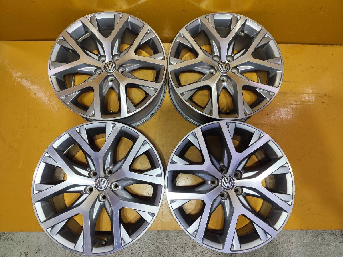 Volkswagenポロ6R 純正鉄ホイール＆カバー2本組セット(その2)黄色〇 Volkswagenポロ6R 純正鉄ホイール＆カバー2本組セット(その2