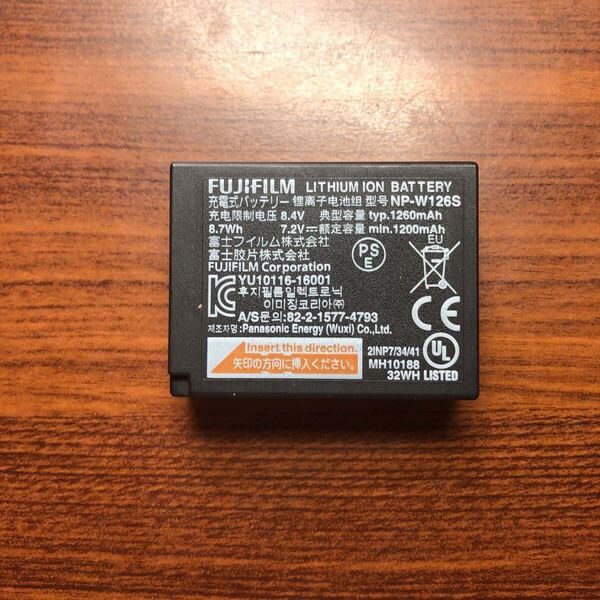 送料無料 満充電後電圧測定 NP-W126S FUJIFILM 富士フィルム 純正品 バッテリーパック