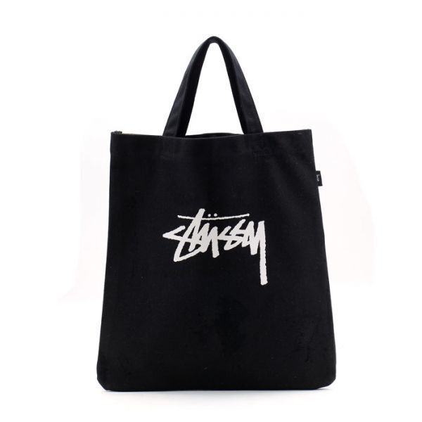 ステューシー STUSSY キャンバストートバッグ ロゴ入り ブラック 黒 未使用
