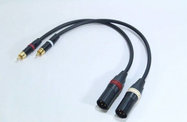 MOGAMI 2549【1m / XLRオス - RCA / 2本セット】ペア オーディオ変換ケーブル ラインケーブル キャノン
