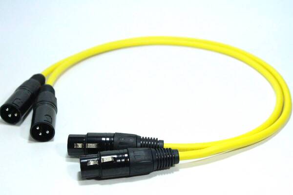 CANARE L-4E6S【0.5m / XLRオス-XLRメス /黄 Yellow / 2本セット】マイクケーブル バランス ステレオ オーディオ PA レコーディング