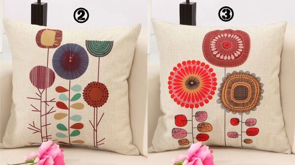 新品 クッションカバー 2枚セット 花柄 雰囲気 45*45 インテリア雑貨 リネン 可愛い