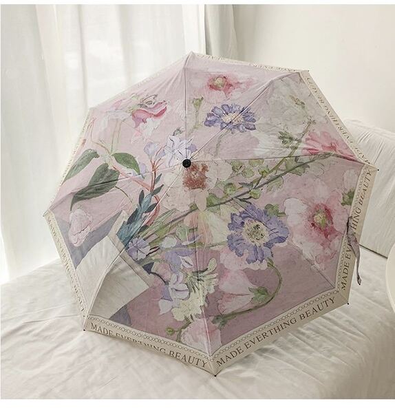 新発売 折り畳み傘 UVカット 女性用 晴雨兼用日傘 日傘 雨傘 花柄 オシャレなデザイン ピンク ins風 インスタ映え 写真撮る 丈夫
