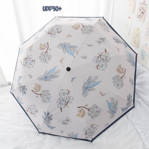 晴雨兼用傘 折りたたみ傘 日傘 UVカット 雨傘 遮熱 花柄 エレガント 上品 丈夫 手動開閉 収納ポーチ付き オシャレなデザイン