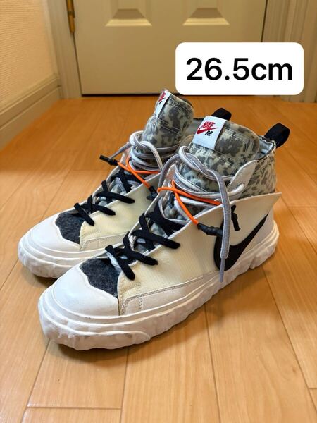 26.5cm NIKE BLAZER MID READYMADE WHITE ナイキ ブレーザー ミッド レディメイド ホワイト 白 スニーカー コラボ