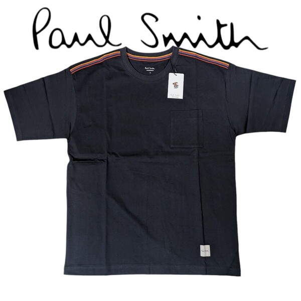 新品 ポールスミス Paul Smith 半袖 Tシャツ L アーティストストライプ ラウンジウェア ネイビー メンズ 夏