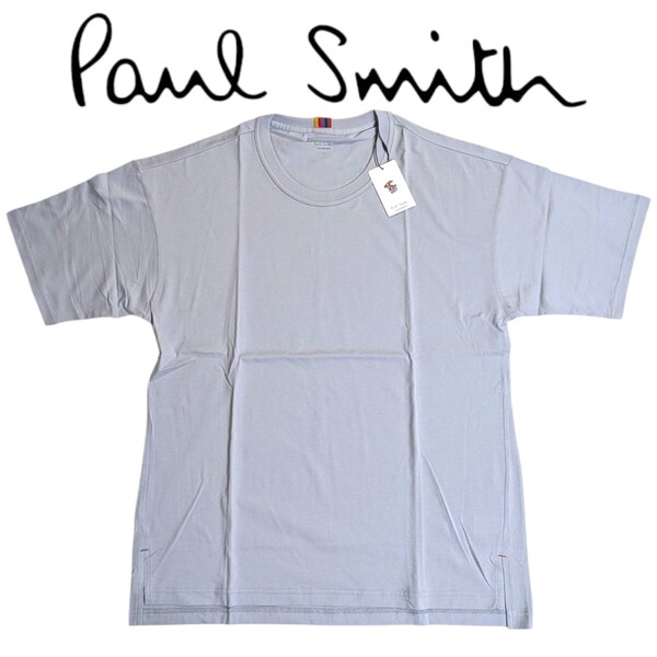 新品 ポールスミス Paul Smith 半袖Tシャツ LL アーティストストライプ ラウンジウェア サックス メンズ 男性 夏 ブランドロゴ