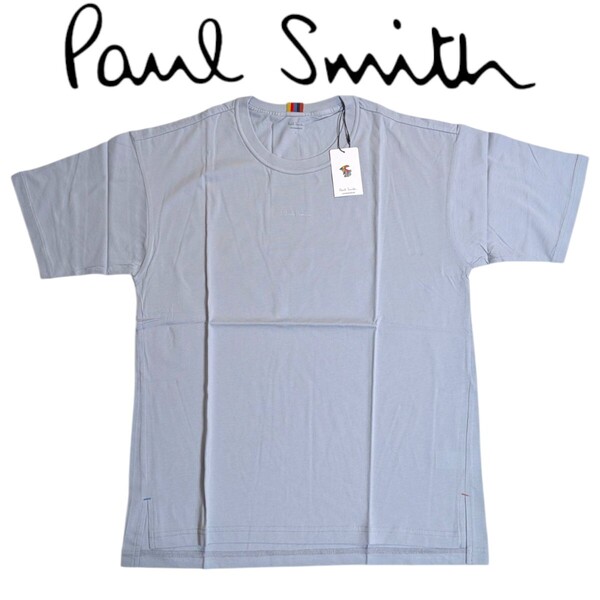 新品 ポールスミス Paul Smith 半袖Tシャツ L アーティストストライプ ラウンジウェア サックス メンズ 男性 夏 ブランドロゴ
