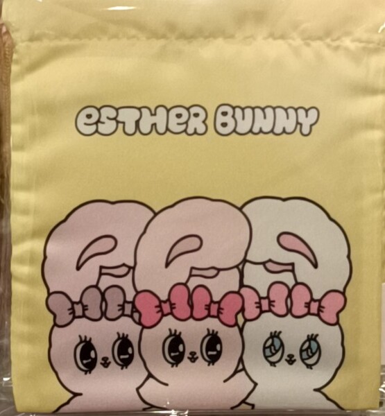 Esther Bunny プリントミニ巾着⑨ エスターバニー サテン生地 リボンバニー クリームバニー