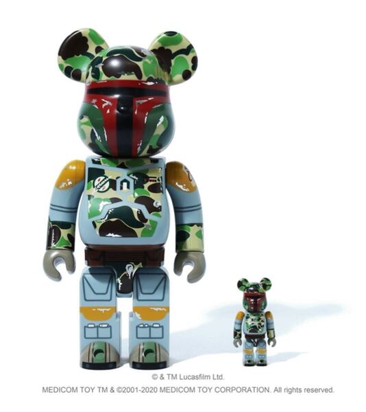 STAR WARS X BAPE ABC CAMO BOBA FETT BE@RBRICK 100% & 400% スターウォーズ ベアブリック ボバフェット メディコムトイ MEDICOM TOY レア