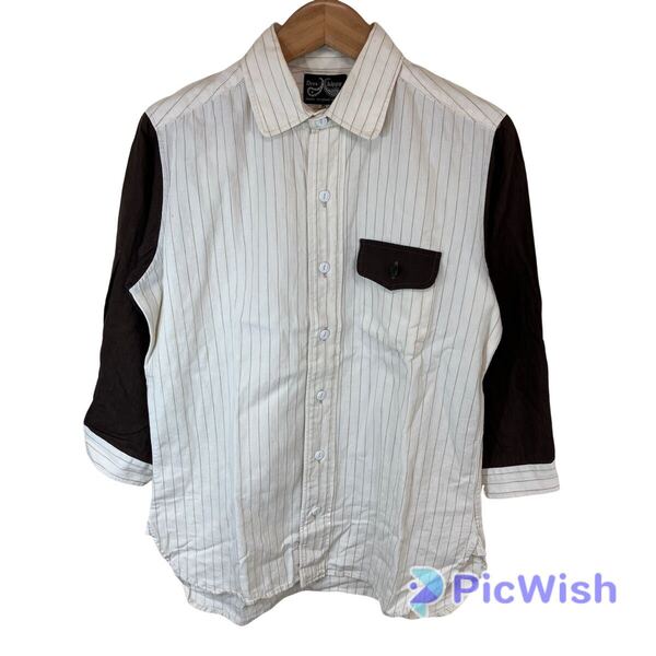 Dress hippy ドレスヒッピー no name men's メンズ トップス ストライプ シャツ リネン 麻 アメカジ アメリカン size:M