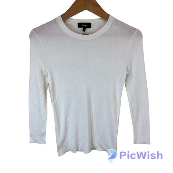 theory セオリー ladies レディース トップス SUPER PIUMA クルーネック ロング 長袖 tシャツ 無地 シンプル インナー size:S