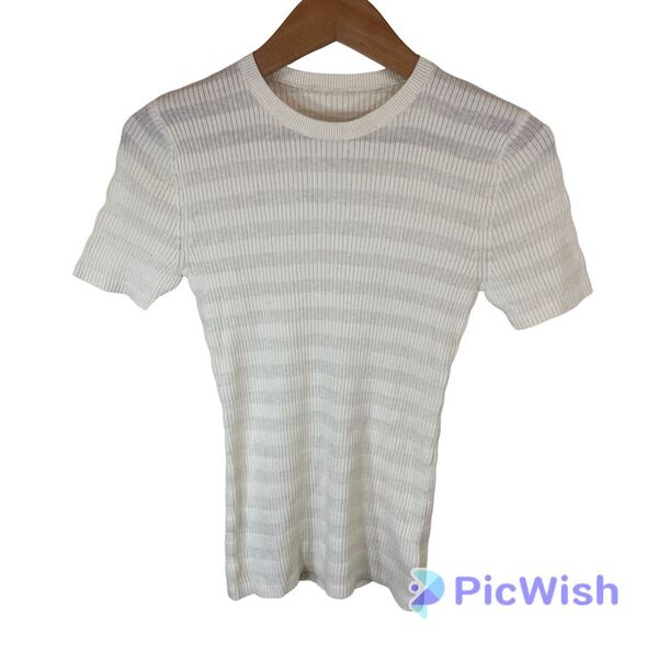 theory セオリー ladies レディース トップス cashmerカシミヤ混 ボーダー tシャツ コットン 綿 size:S