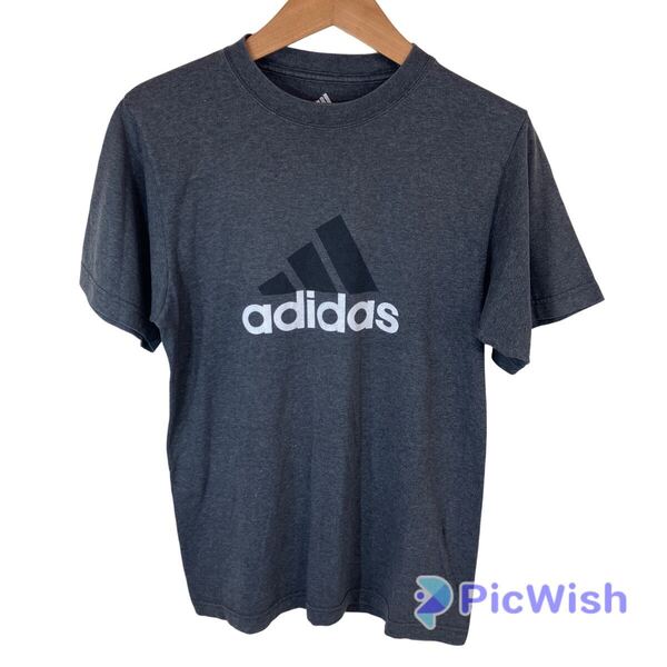 adidas アディダス men's メンズ トップス デカロゴ デカプリ 半袖 tシャツ コットン50% ポリエステル50% size:USA/S