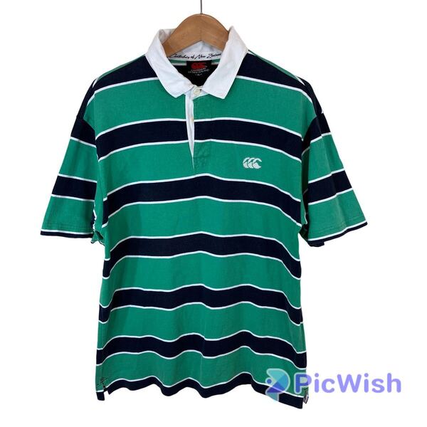 canterbury カンタベリー men's メンズ ボーダー ストライプ ラグビー ジャージー トップス ポロシャツ size:XL