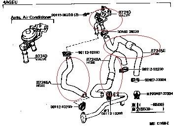 ♪ トヨタ純正 新品未使用 AE86 レビン トレノ 4AG ヒーターバルブ(マニュアルエアコン)ヒーターホース 3本セット ♪