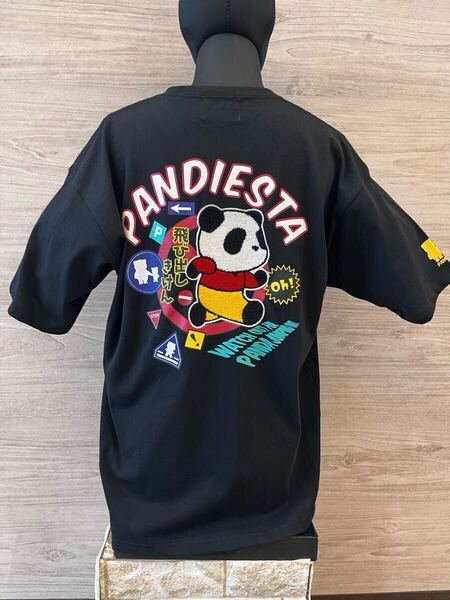 PANDIESTA 585566 ブラック XLサイズ パンディエスタ 飛び出しパンダTEEシャツ 可愛い 熊猫謹製 お茶目