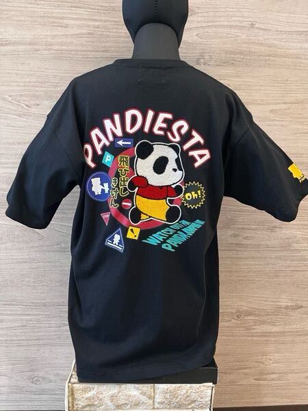 PANDIESTA 585566 ブラック Mサイズ パンディエスタ 飛び出しパンダTEEシャツ 可愛い 熊猫謹製 お茶目