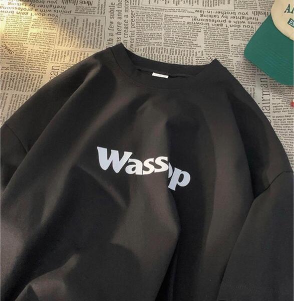 プリント 半袖 Tシャツ カットソー XL ブラック 黒色 男女兼用 新品