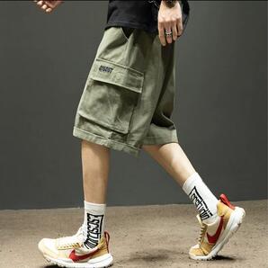 カーゴパンツ ショートパンツ ワークパンツ L カーキ 男女兼用 新品
