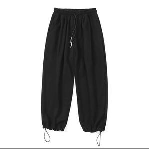 スウェット ジョガーパンツ ドロストパンツ スウェットパンツ 裾紐付き ブラック L 新品