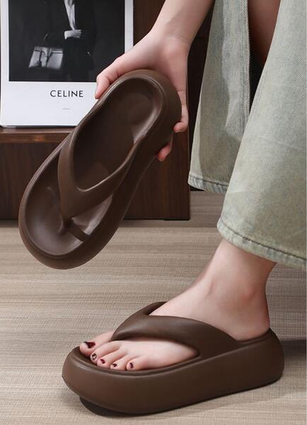 厚底 ビーチサンダル シャワーサンダル サンダル ブラウン 茶色 男女兼用 23.5cm 新品