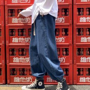 イージー デニム ジョガーパンツ XL ライトネイビー ウォッシュド 新品未使用