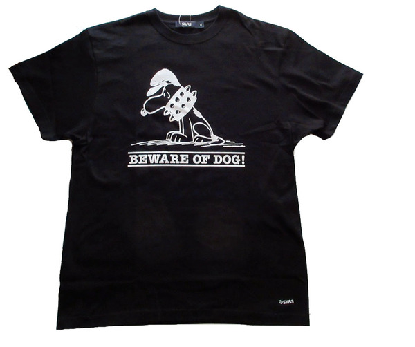 SILAS (サイラス) PEANUTS SNOOPY Tシャツ Mサイズ スヌーピー ピーナッツ 猛犬注意 黒 ブラック