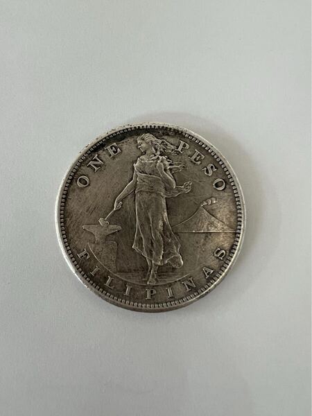 1907年 19.8g 36mm 1ペソ ONE PESO アメリカ領 フィリピン アンティーク コイン 古銭 銀貨 硬貨 外国銭 送料込み
